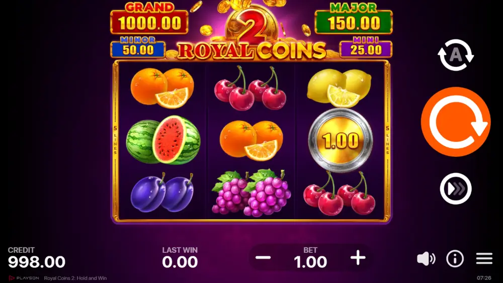 Active Bonus Game showing silver Bonus coins with x1 x5 x10 values and re-spin counter showing 3